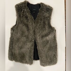 Talula Charcoal Faux Fur Vest